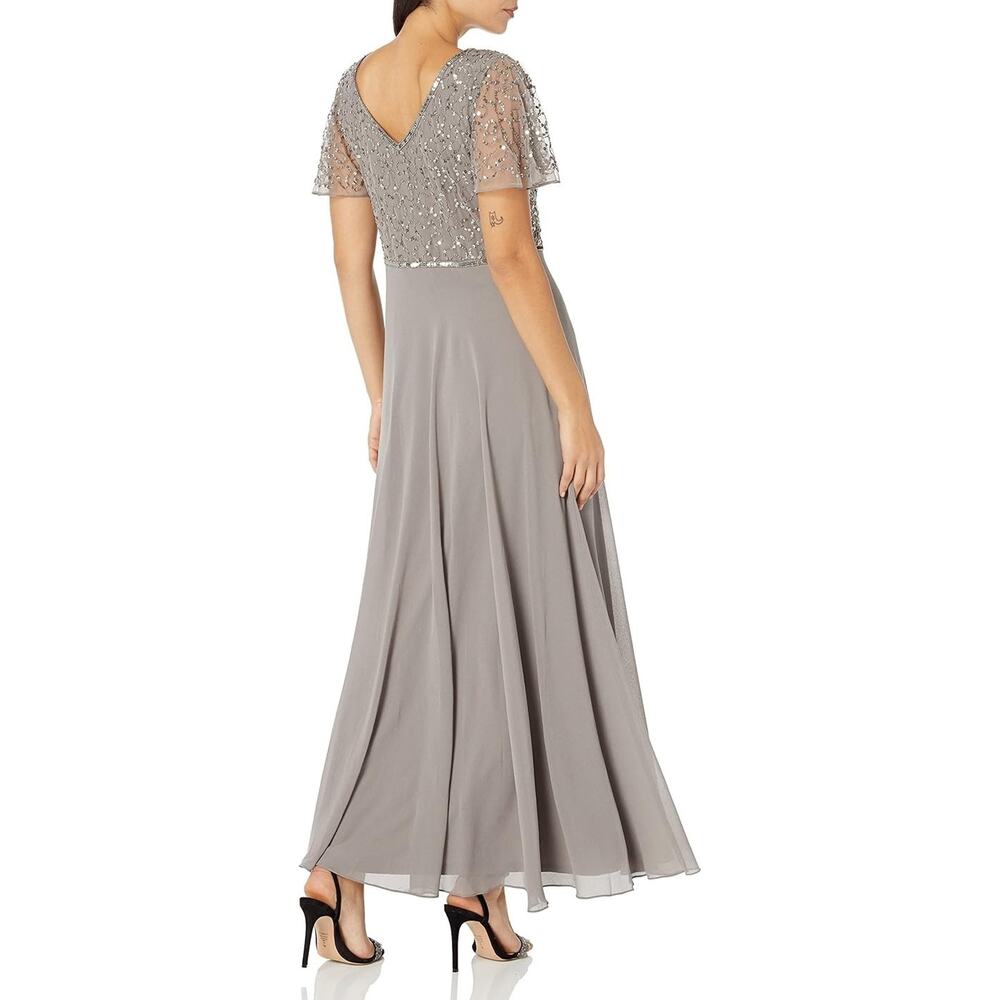 J Kara womens Petite Long Beaded Dress‎ with V-Neck Special Occasion Dress 10P - Picture 2 of 7